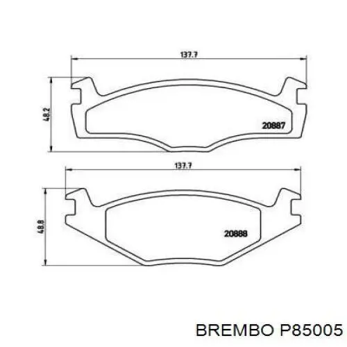 P 85 005 Brembo pastillas de freno delanteras