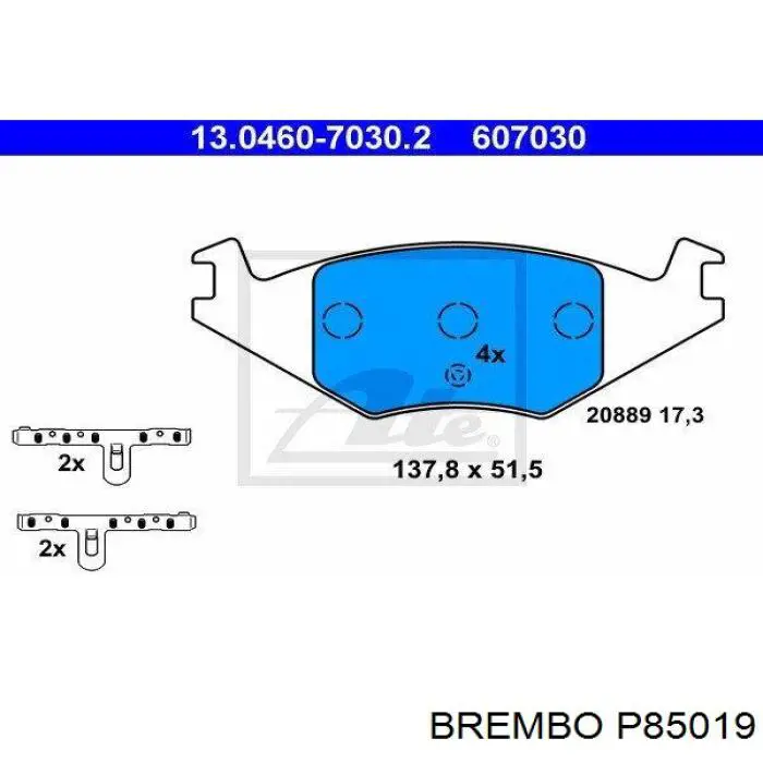 P 85 019 Brembo pastillas de freno delanteras