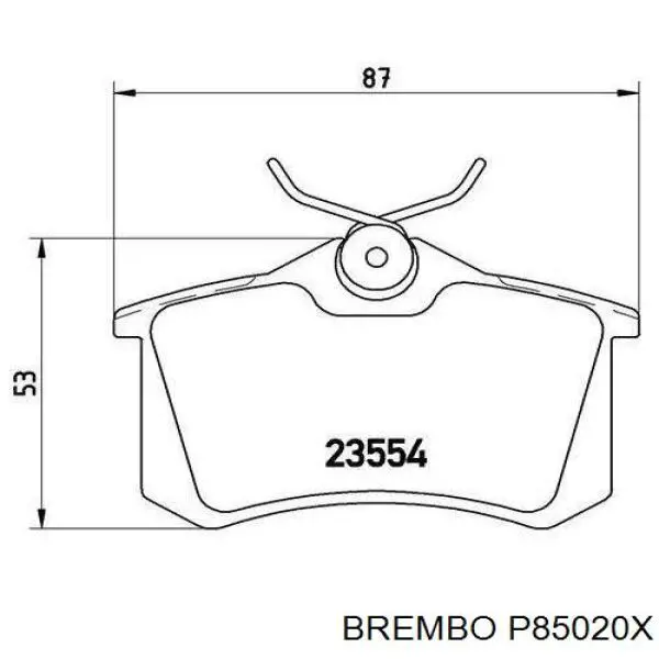 P85020X Brembo pastillas de freno traseras