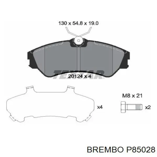 P85028 Brembo pastillas de freno delanteras