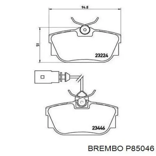 P85046 Brembo pastillas de freno traseras