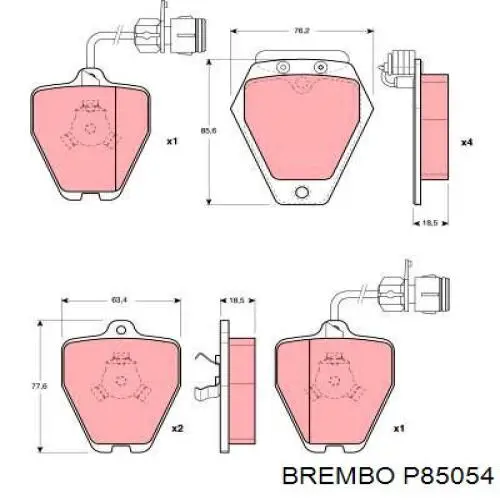 P 85 054 Brembo pastillas de freno delanteras