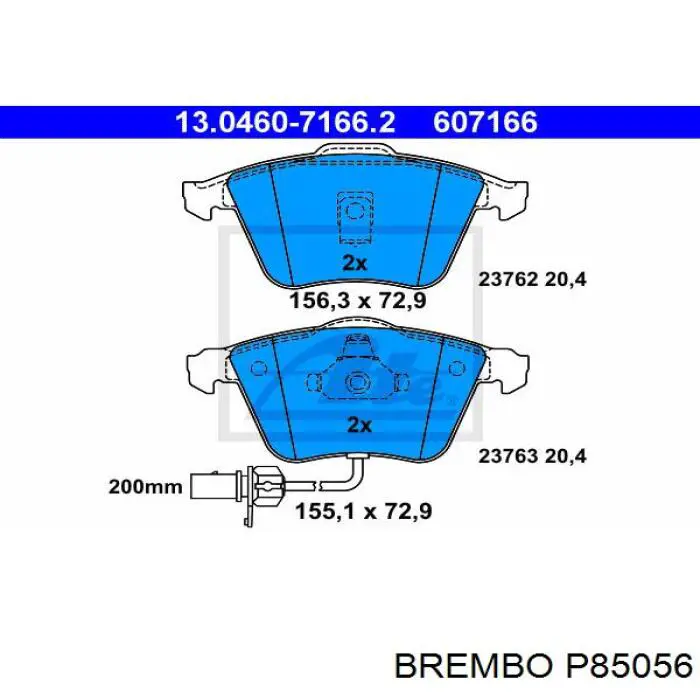 P85056 Brembo pastillas de freno delanteras