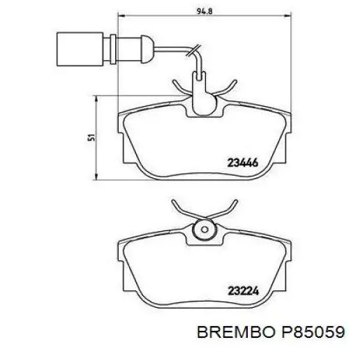 P 85 059 Brembo pastillas de freno traseras