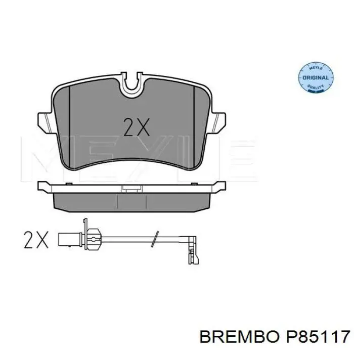 P85117 Brembo pastillas de freno traseras