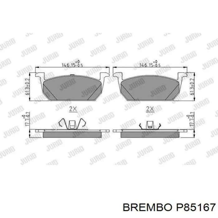 P 85 167 Brembo pastillas de freno delanteras