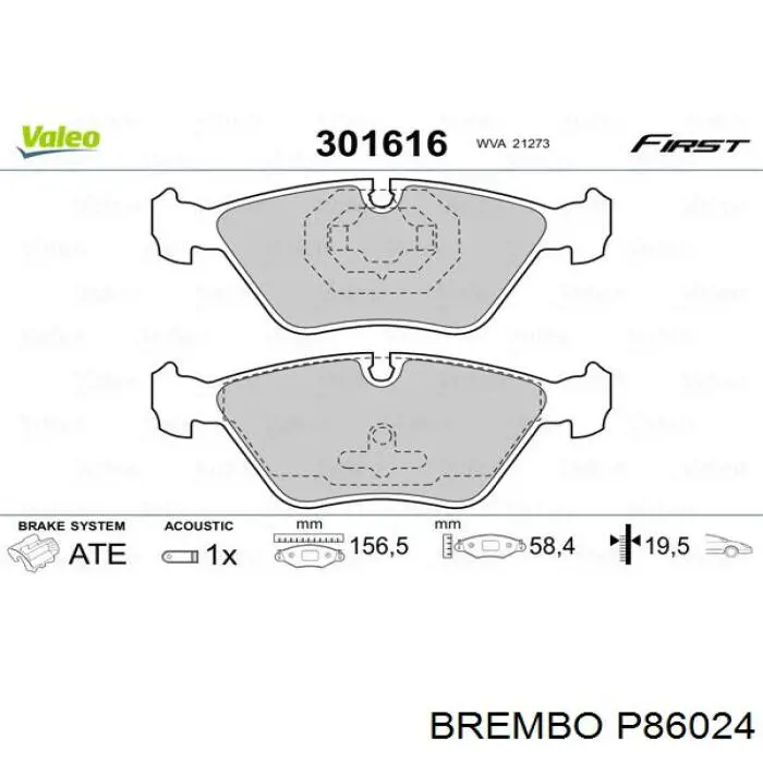 P86024 Brembo pastillas de freno delanteras