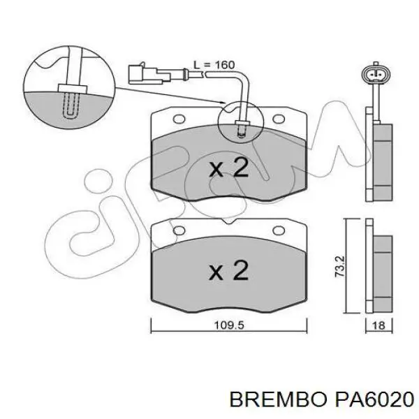 PA6020 Brembo pastillas de freno delanteras