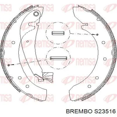 S23516 Brembo zapatas de frenos de tambor traseras