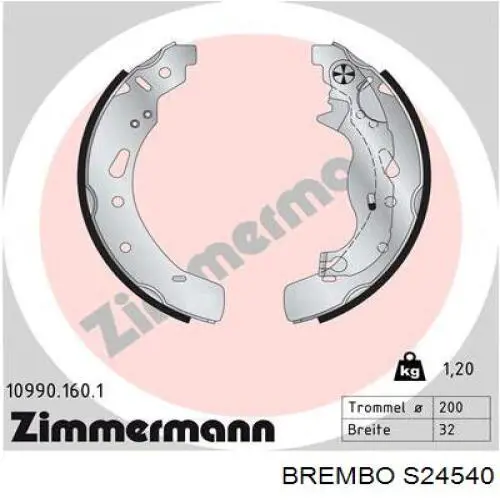 S24540 Brembo zapatas de frenos de tambor traseras