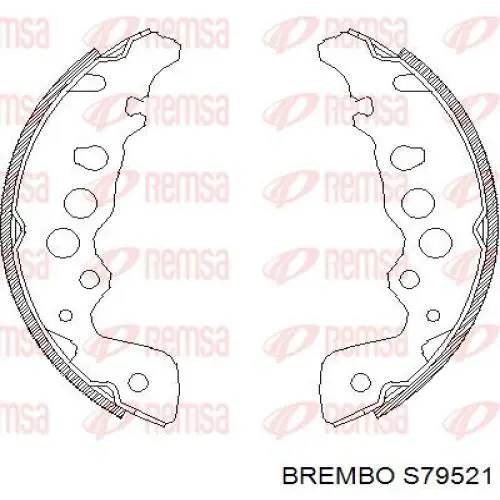 S 79 521 Brembo zapatas de frenos de tambor traseras