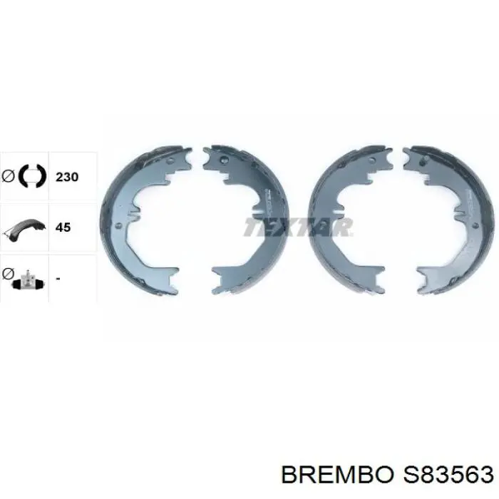 S 83 563 Brembo juego de zapatas de frenos, freno de estacionamiento