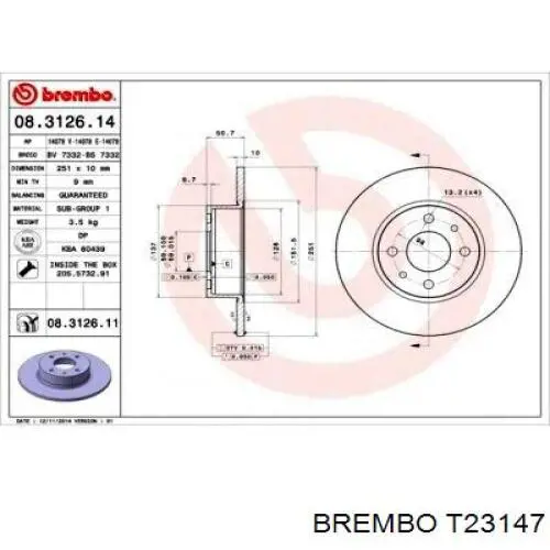 T23147 Brembo latiguillo de freno delantero