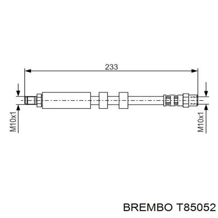 T85052 Brembo tubo flexible de frenos trasero