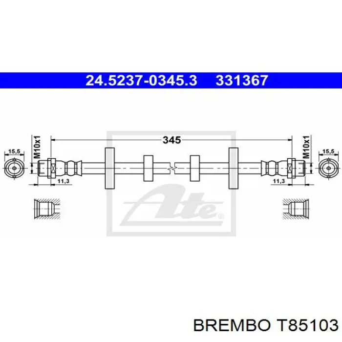 T85103 Brembo latiguillo de freno delantero