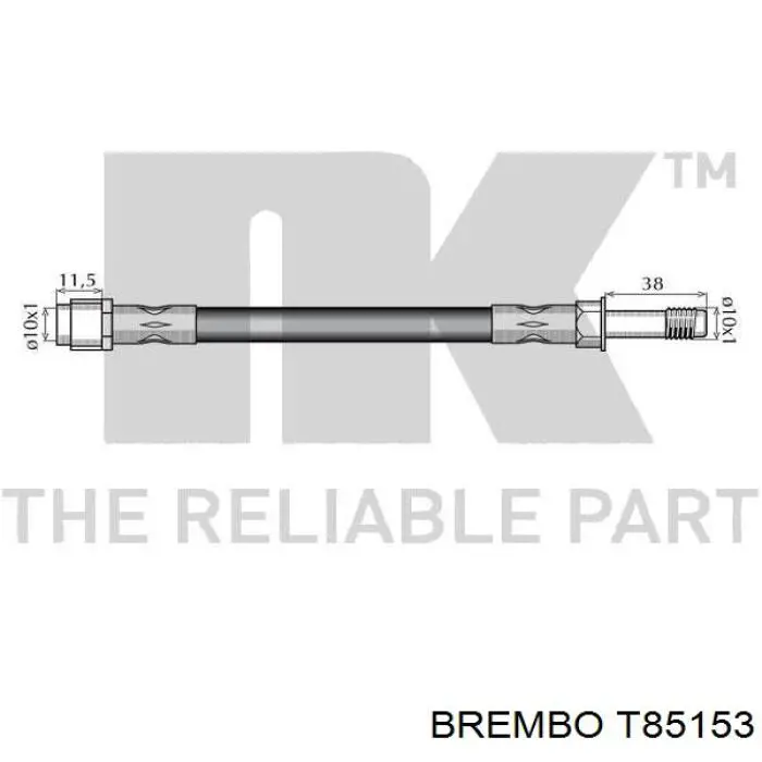 T 85 153 Brembo latiguillo de freno delantero