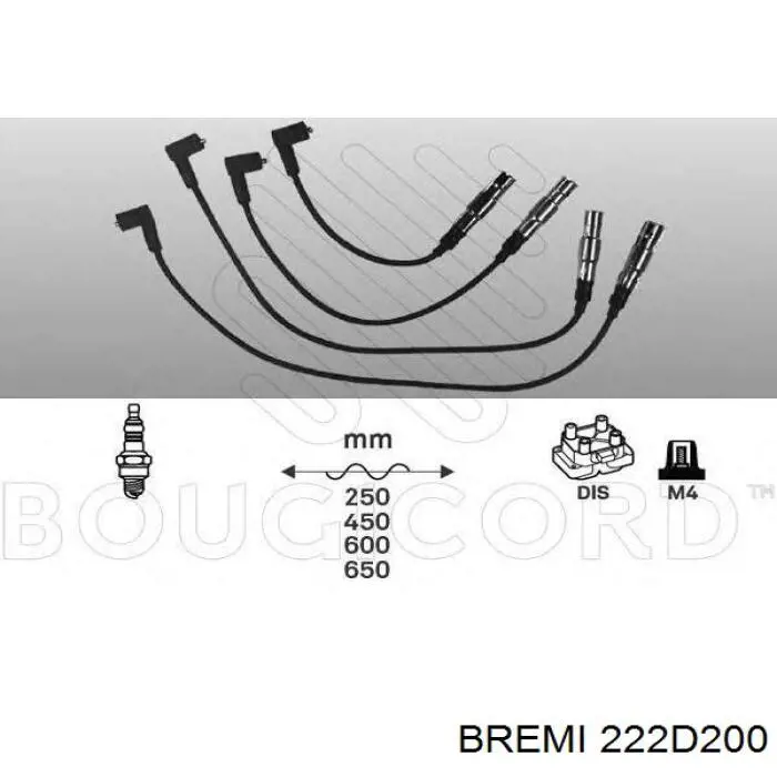 222D200 Bremi juego de cables de encendido