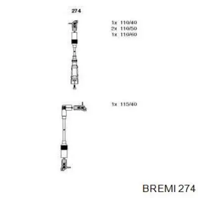 274 Bremi juego de cables de encendido