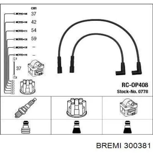 300381 Bremi juego de cables de encendido