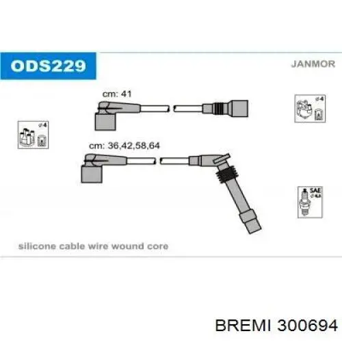 300694 Bremi juego de cables de encendido