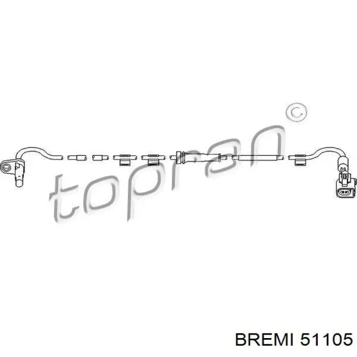 51105 Bremi sensor abs trasero izquierdo