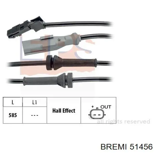 51456 Bremi sensor abs trasero izquierdo