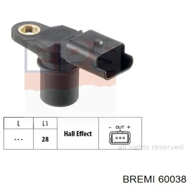 60038 Bremi sensor de posición del árbol de levas