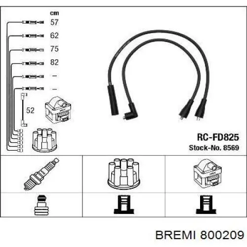 800209 Bremi juego de cables de encendido