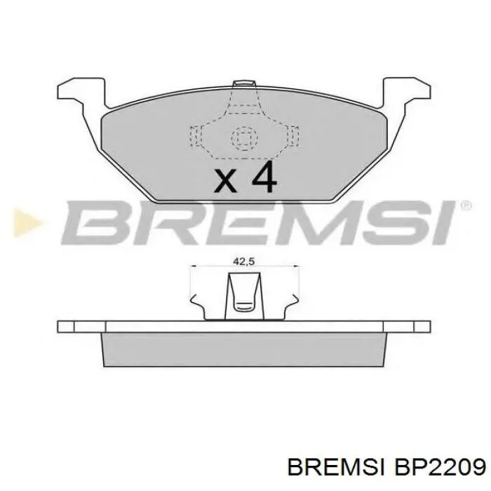 BP2209 Bremsi pastillas de freno delanteras