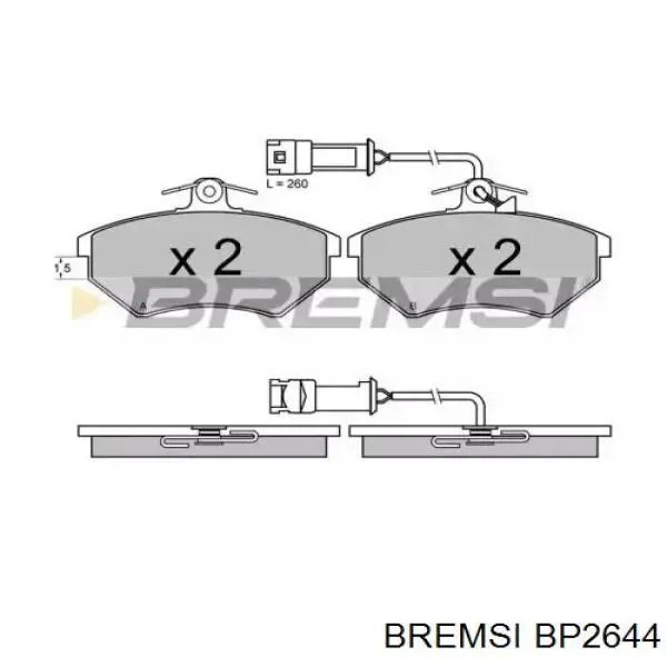 BP2644 Bremsi pastillas de freno delanteras