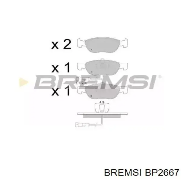 BP2667 Bremsi pastillas de freno delanteras