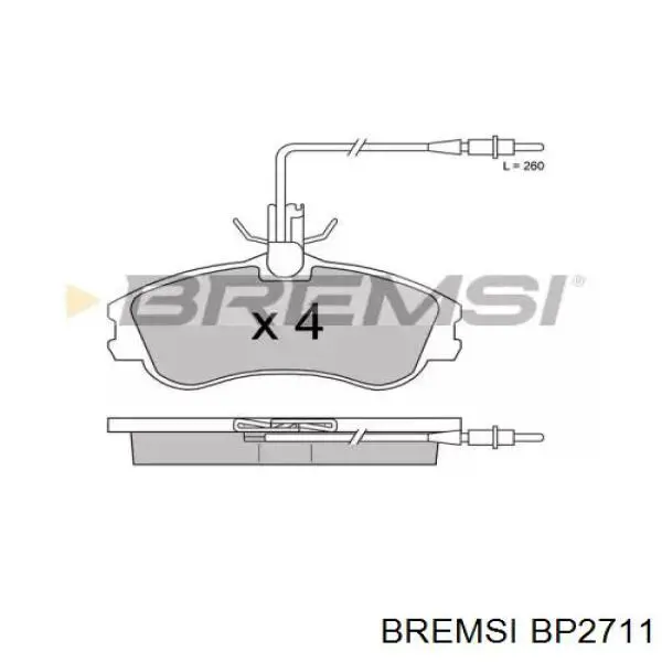 BP2711 Bremsi pastillas de freno delanteras