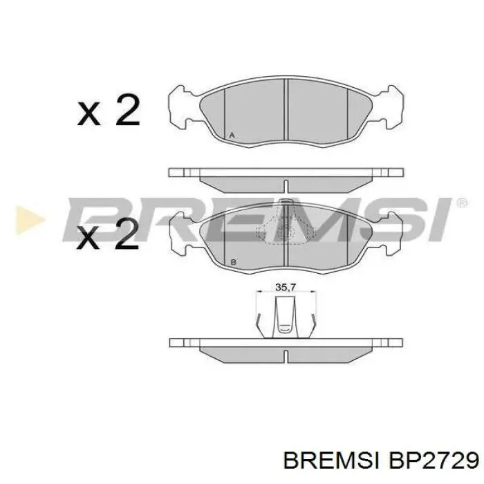 BP2729 Bremsi pastillas de freno delanteras