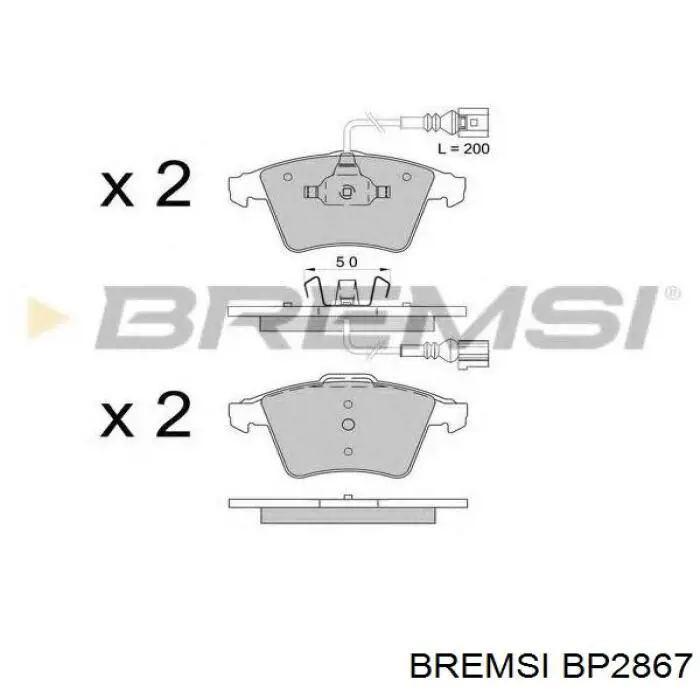 BP2867 Bremsi pastillas de freno traseras