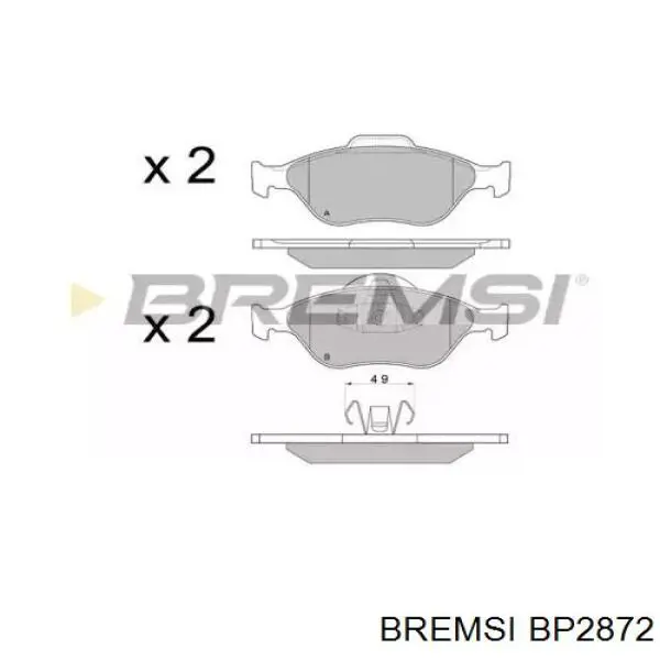 BP2872 Bremsi pastillas de freno delanteras