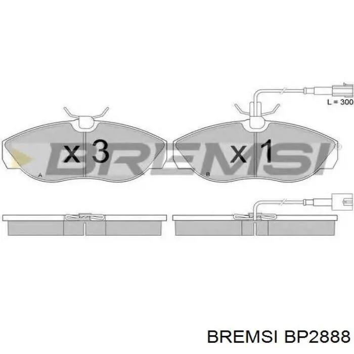 BP2888 Bremsi pastillas de freno delanteras