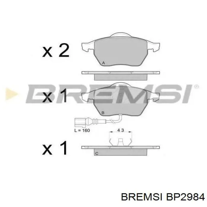 BP2984 Bremsi pastillas de freno delanteras