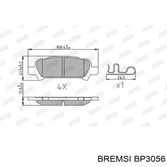 BP3056 Bremsi pastillas de freno traseras