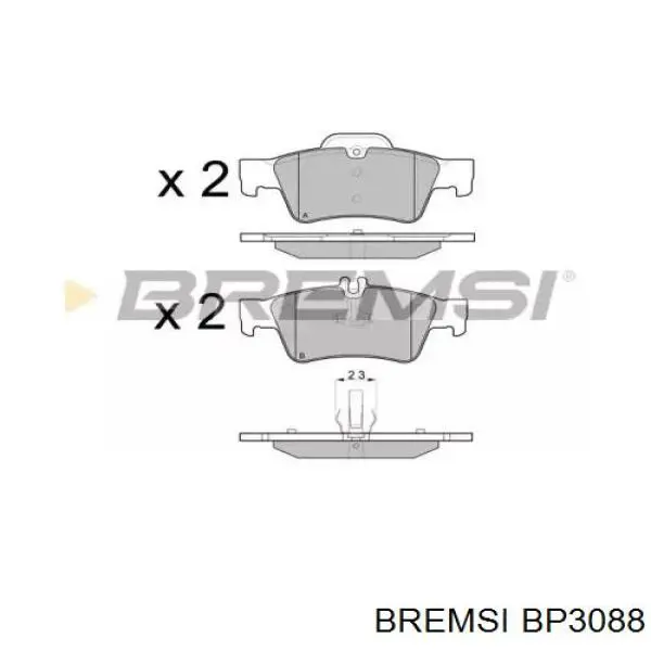 BP3088 Bremsi pastillas de freno traseras