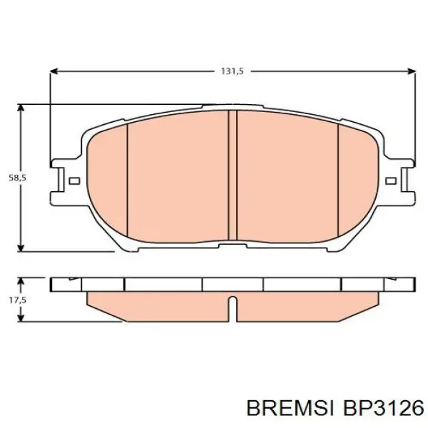 BP3126 Bremsi pastillas de freno delanteras