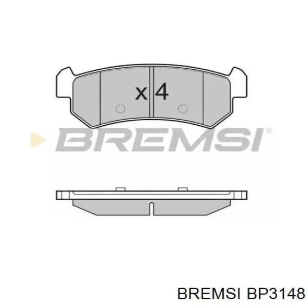 BP3148 Bremsi pastillas de freno traseras