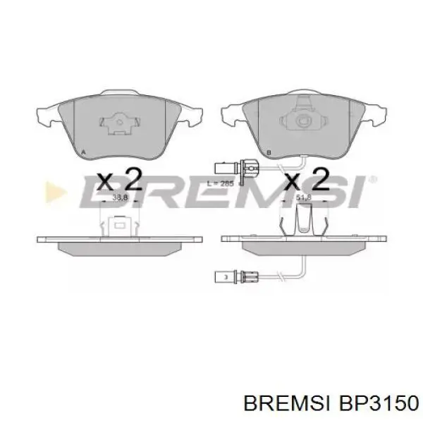 BP3150 Bremsi pastillas de freno delanteras