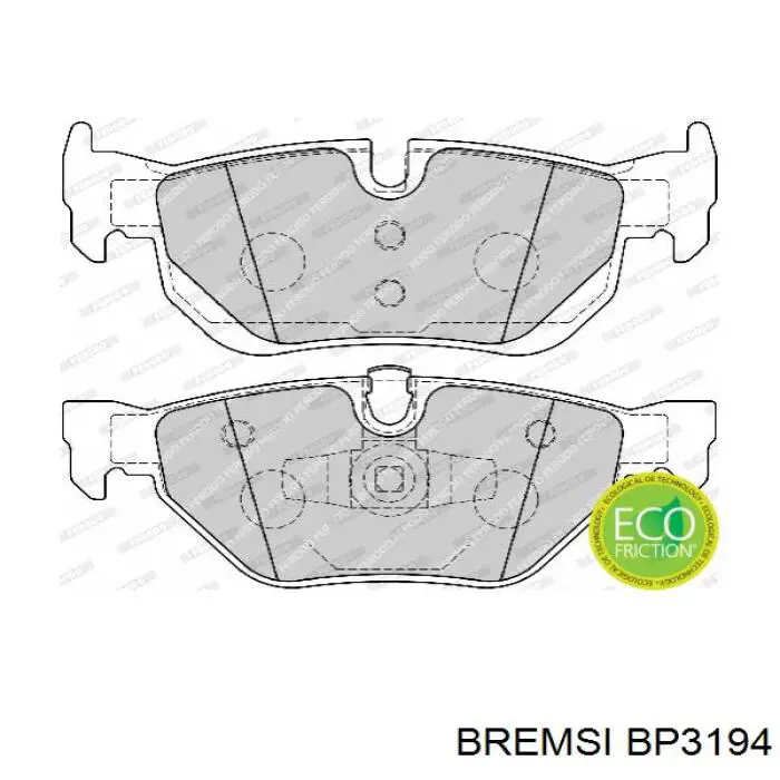 BP3194 Bremsi pastillas de freno traseras