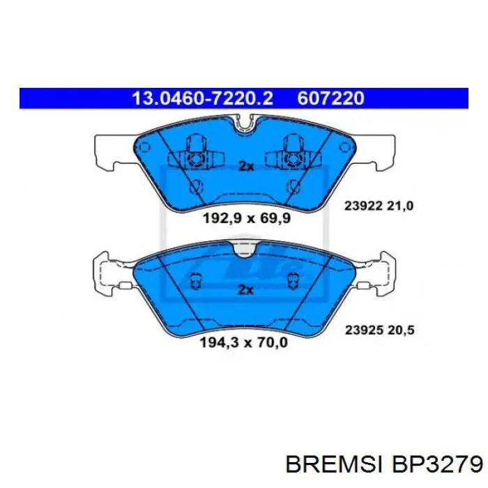 BP3279 Bremsi pastillas de freno delanteras