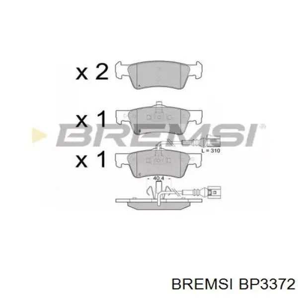 BP3372 Bremsi pastillas de freno traseras