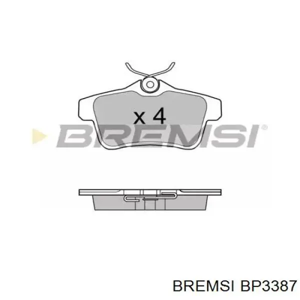 BP3387 Bremsi pastillas de freno traseras