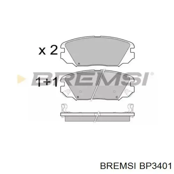 BP3401 Bremsi pastillas de freno delanteras