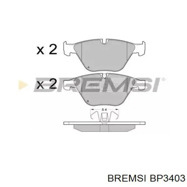 BP3403 Bremsi pastillas de freno delanteras