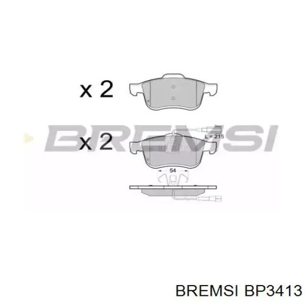 BP3413 Bremsi pastillas de freno delanteras