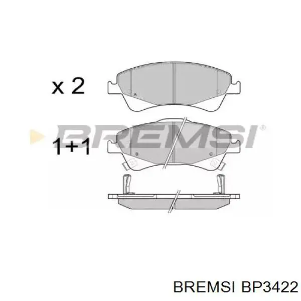 BP3422 Bremsi pastillas de freno delanteras